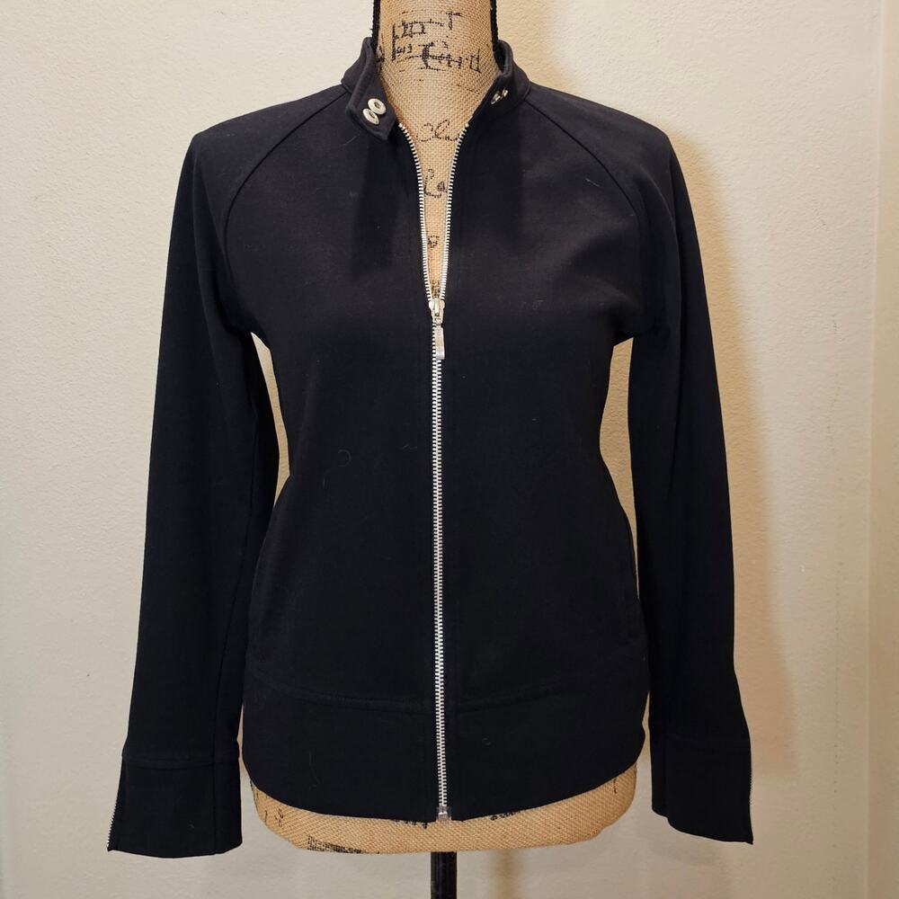 Ashworth Women's Zip Up Black Knit Jacket Size Small
